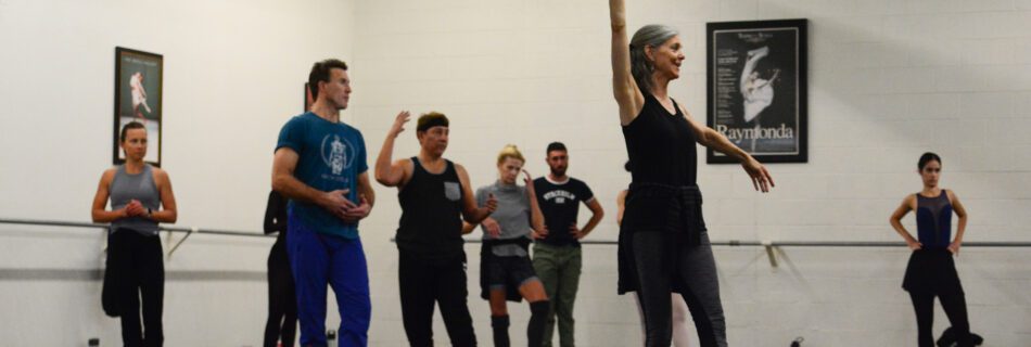 Amy Anderson demonstrates for Ballet class